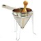 Norpro Stainless Steel Chinois with Chromed Steel Stand and Rubberwood Pestle, 3 Piece Set